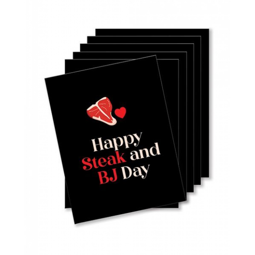 Happy Steak and BJ Day Naughty Greeting Card - Pack of 6