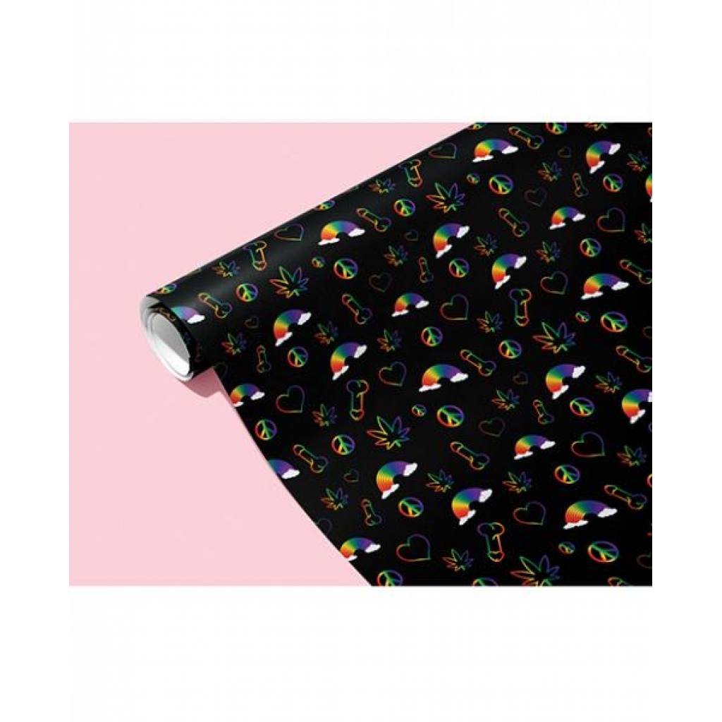 Rainbow Penis Naughty Wrapping Paper - Fun Gift Wrap