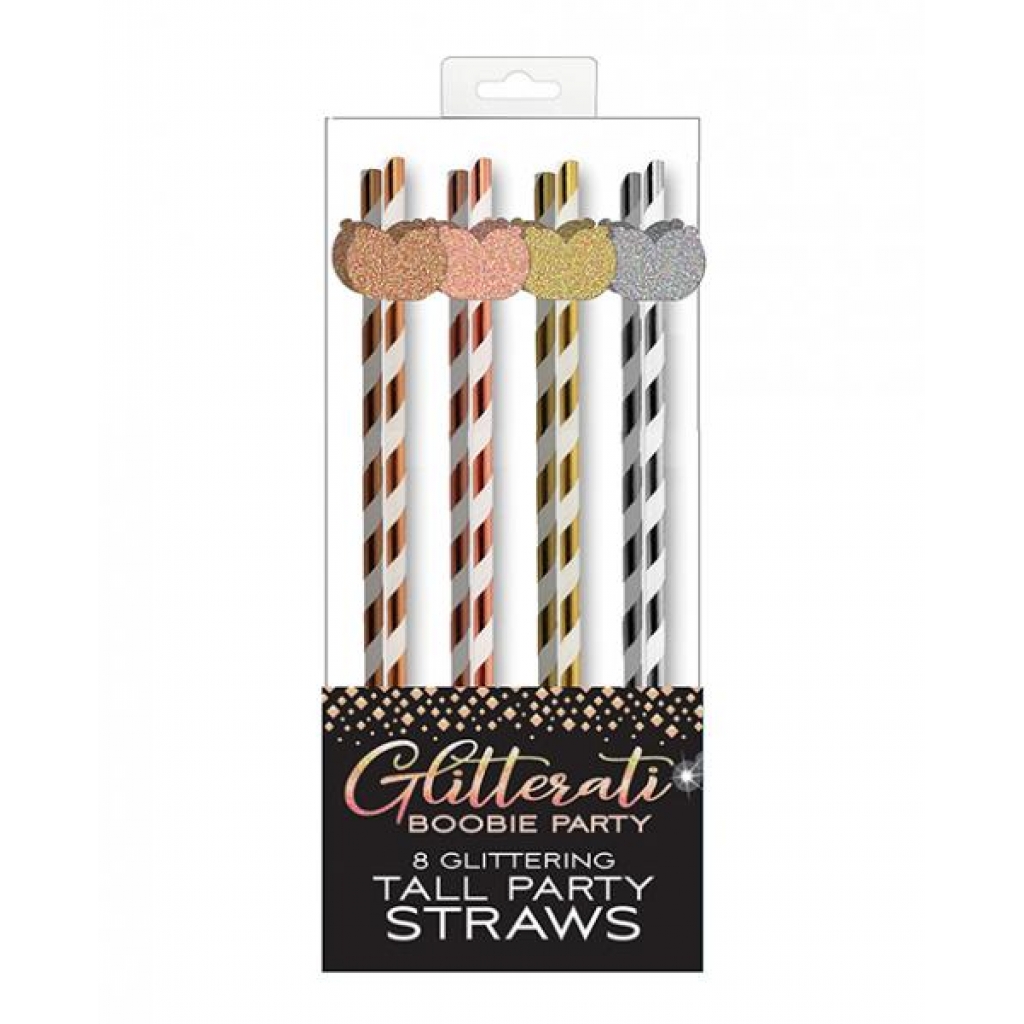 Glitterati Boobie Party Tall Straws - Pack of 8