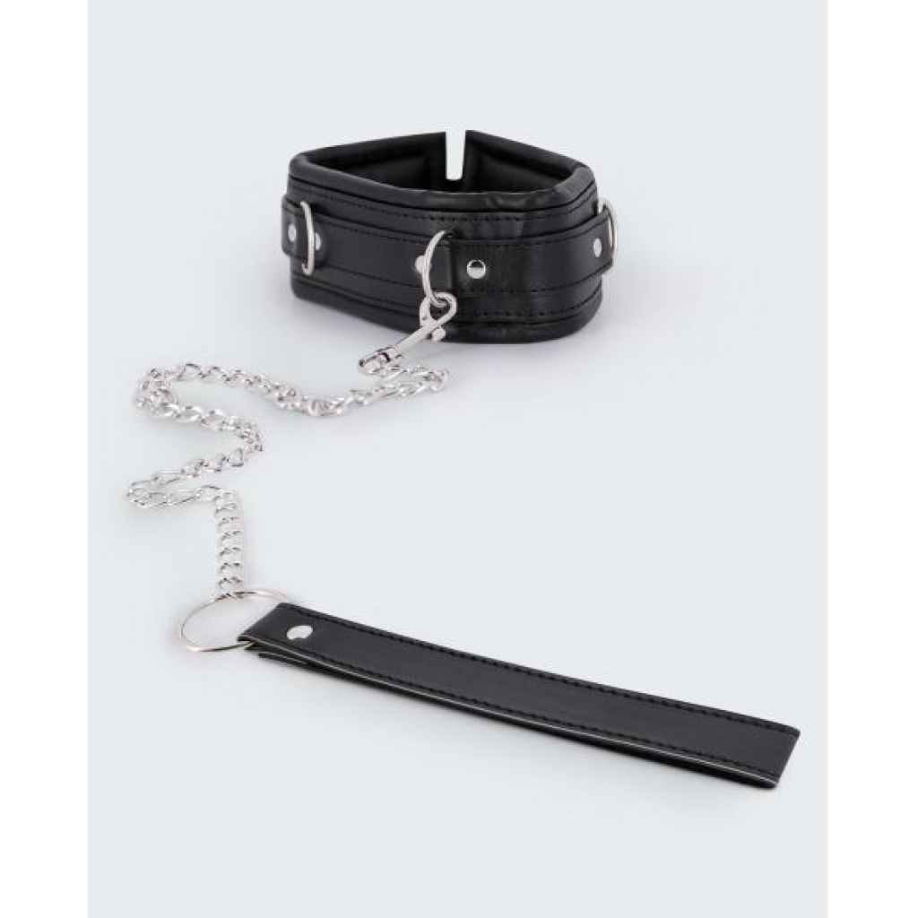 Lust PU Leather Collar & Leash - Black