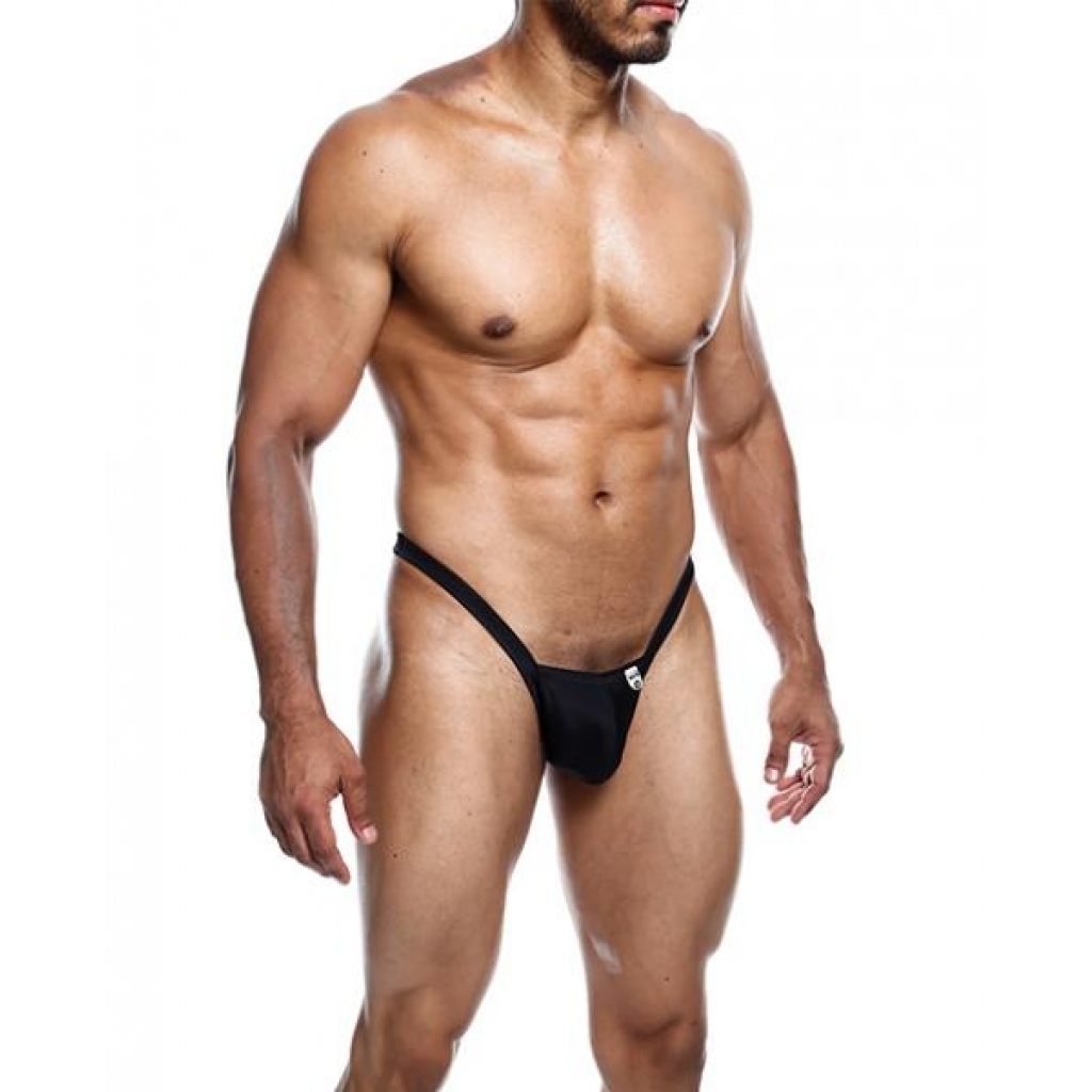 Male Basics Y Buns Thong in Black - L