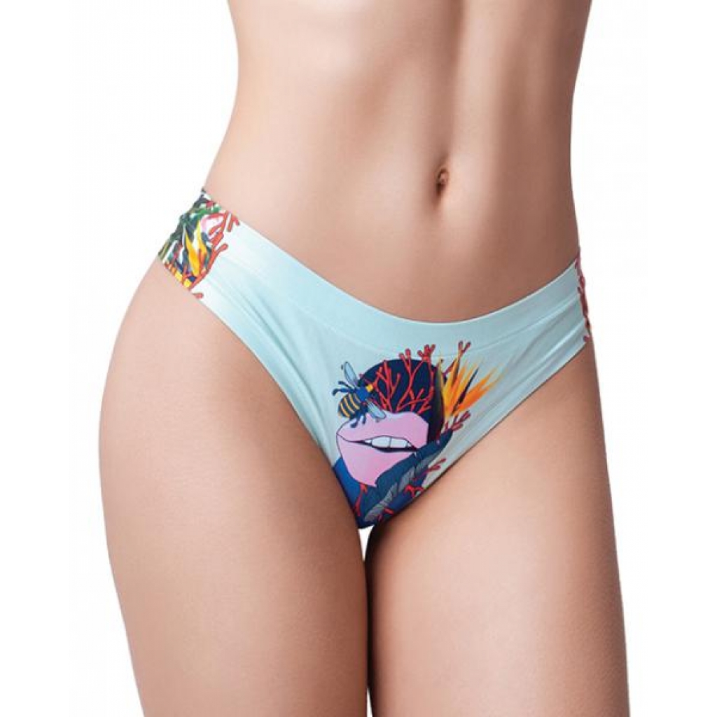 mememe Botanic Panic Lips Printed Thong - Large