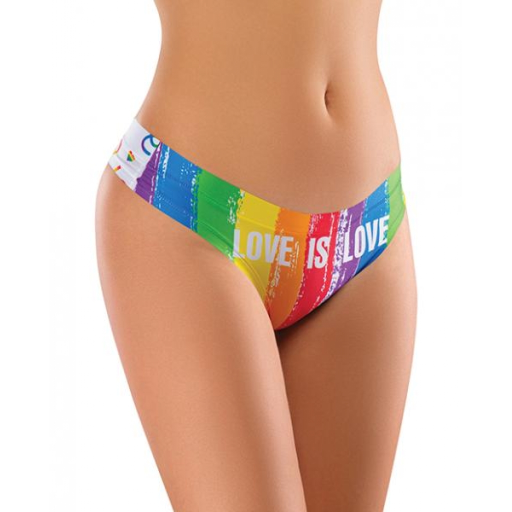 Mememe Pride Love Is Printed Thong - Large