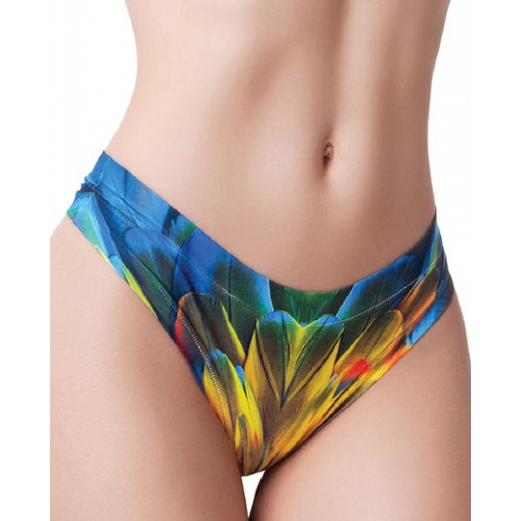 mememe Paradise Birds Parrot Printed Thong Md