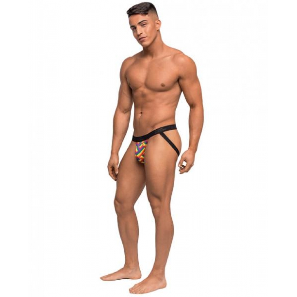 Pride Fest Contoured Pouch Jock Strap - Rainbow - L/XL