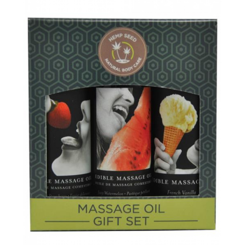 Earthly Body Edible Massage Oil Gift Set