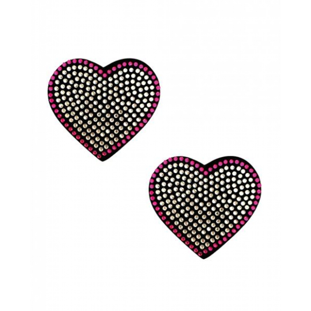 Burlesque Heart N' Soul Crystal Heart Nipztix - Pink/Clear