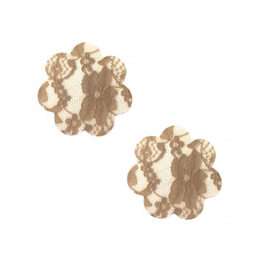 Neva Nude Lace Petal Flower Pasties - Elegant Coverage