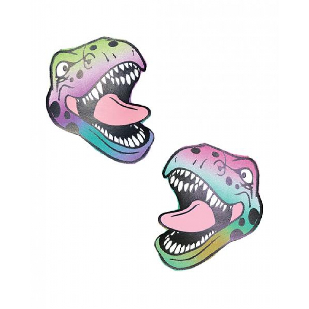 Neva Nude Reflective Dinosaur Pasties - Rainbow - O/S