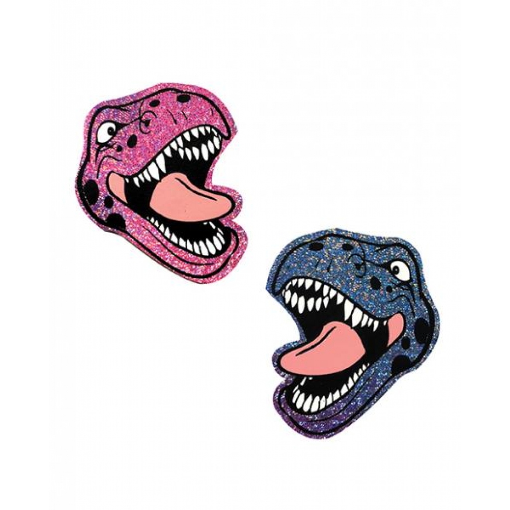 Neva Nude Black Light Dinosaur Pasties - Pink & Blue