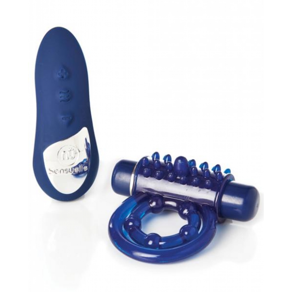 Sensuelle Remote Control Rechargeable Bullet Ring – Blue