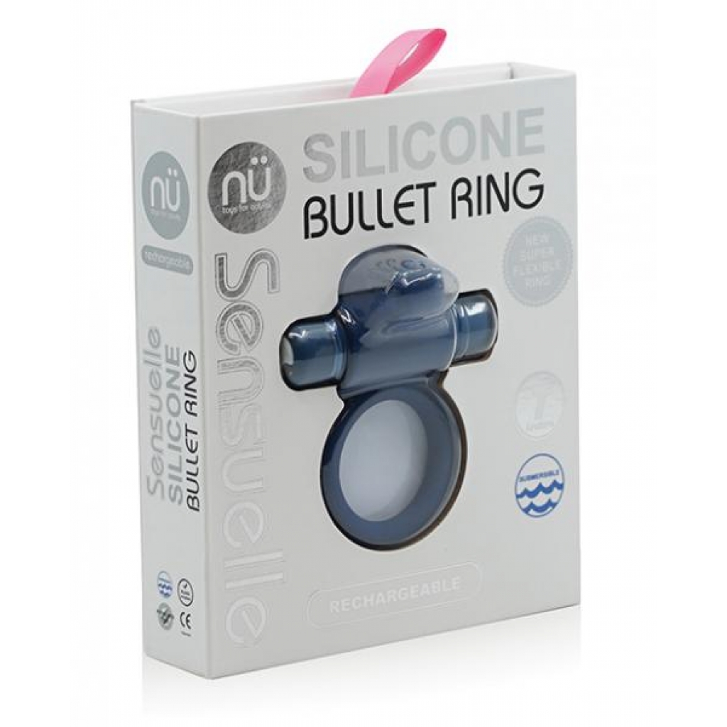 Nu Sensuelle 7 Function Silicone Bullet Ring - Navy