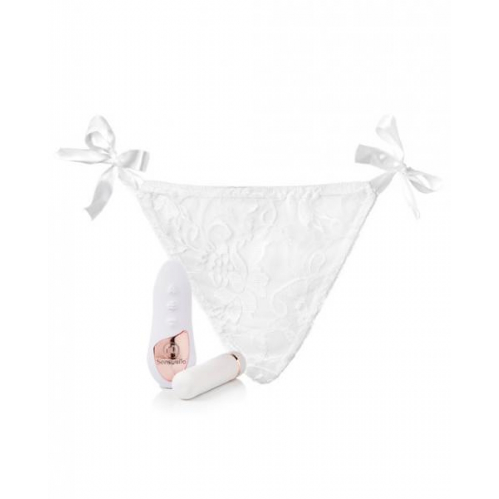 Sensuelle Pleasure Panty with Bullet Remote Control - White