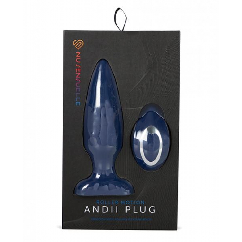 Nu Sensuelle Andii Vertical Roller Motion Butt Plug - Navy