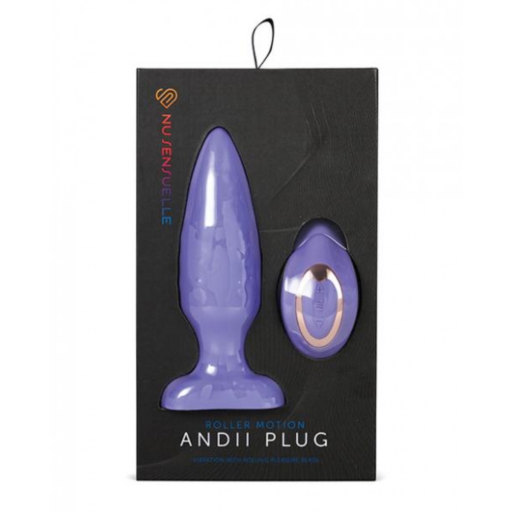 Nu Sensuelle Andii Vertical Roller Motion Butt Plug - Ultra Violet