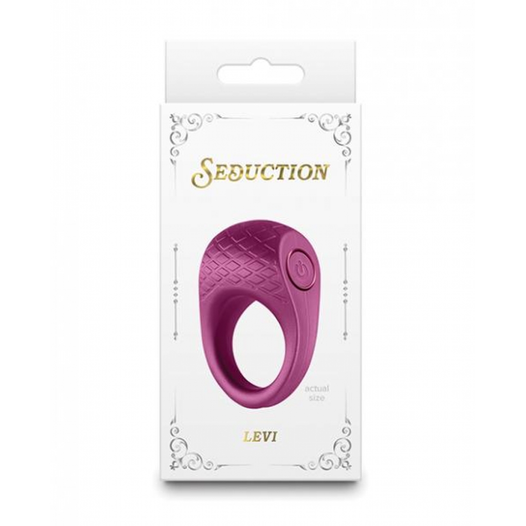 Seduction Levi Vibrating Cock Ring - Metallic Burgundy