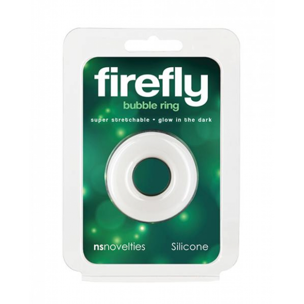 Firefly Glow In The Dark Bubble Cock Ring - Small, White