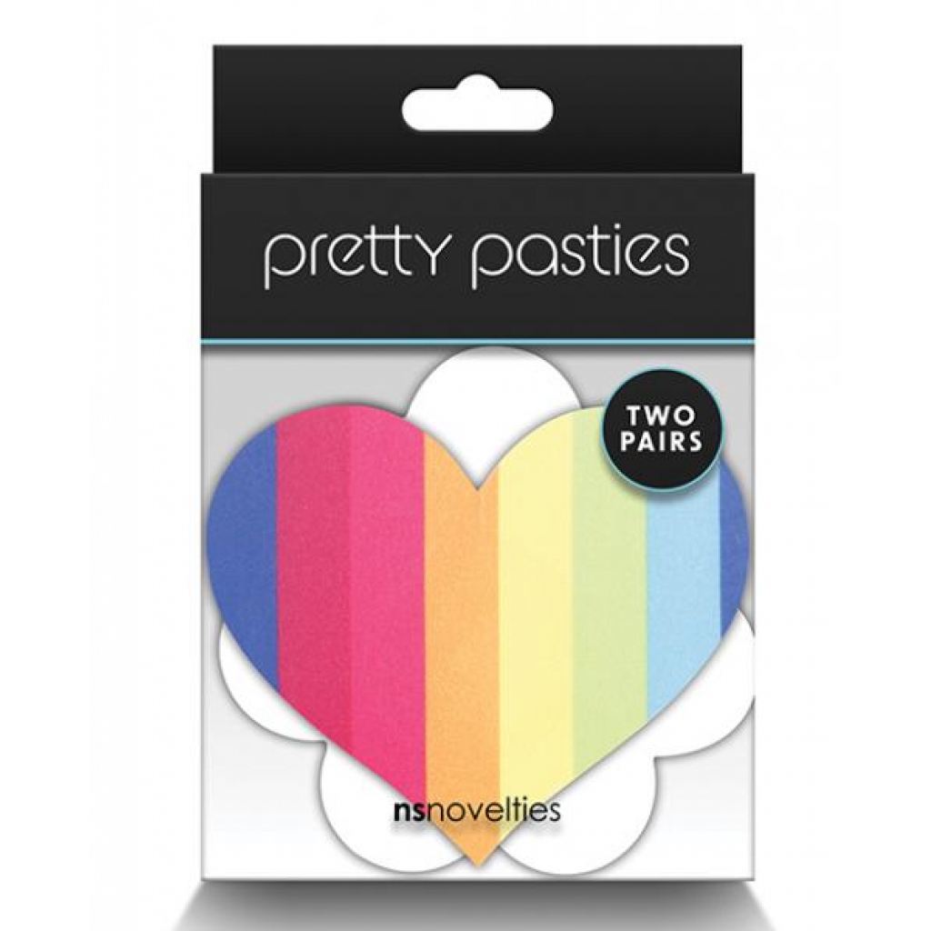 Pretty Pasties Pride Heart & Flower Rainbow - 2 Pair