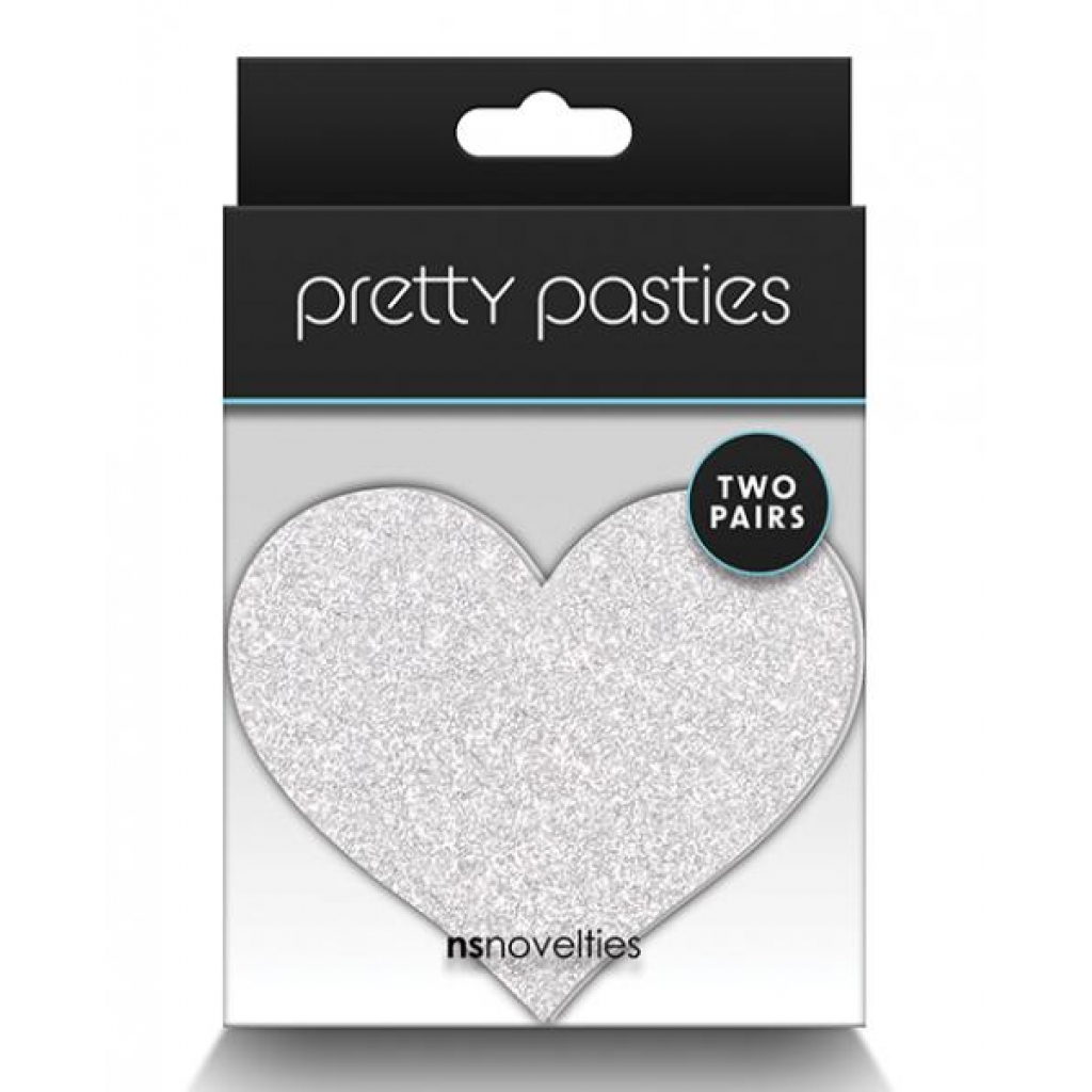 Pretty Pasties Glitter Hearts - Red/Silver