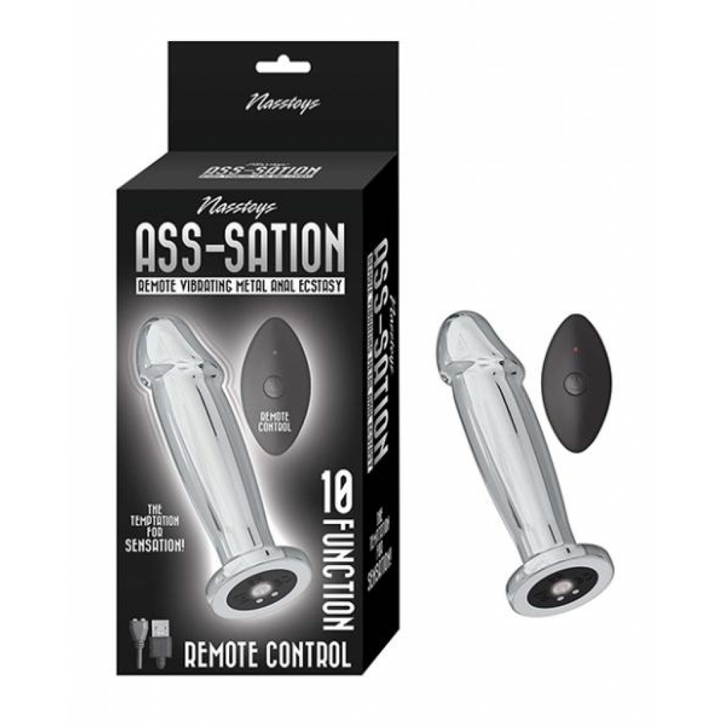 Ass-Sation Remote Vibrating Metal Anal Plug - Designed for Pleasure