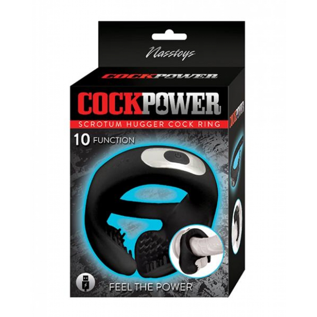 Cockpower Scrotum Hugger Cock Ring – Black