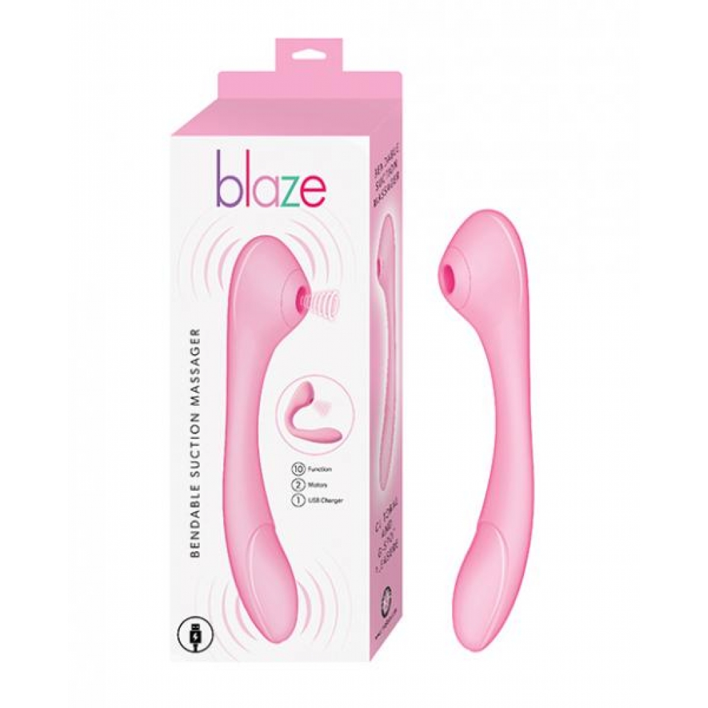 Blaze Bendable Suction Massager - Pink Pleasure