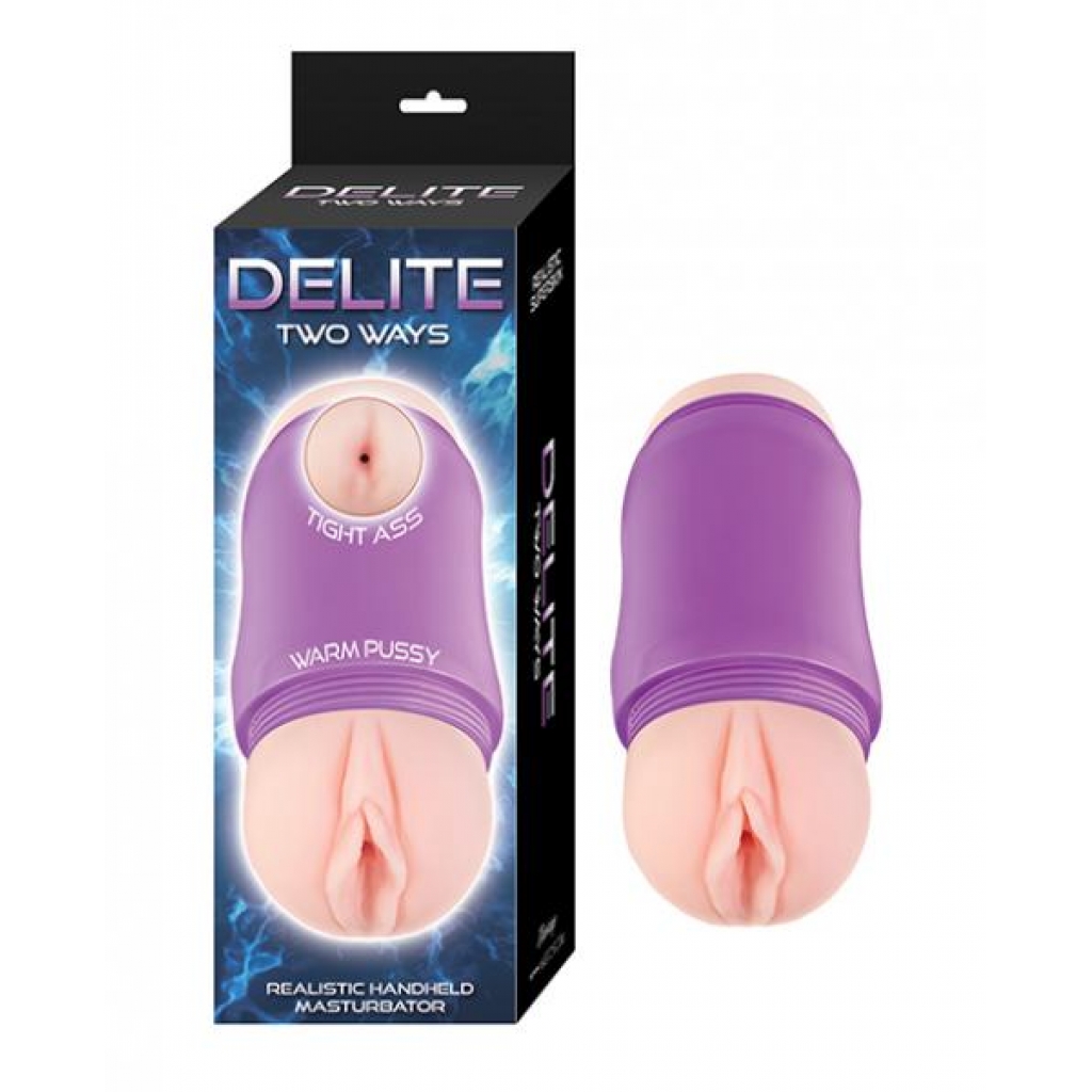 Delite Two Ways Vagina & Ass Masturbator - White