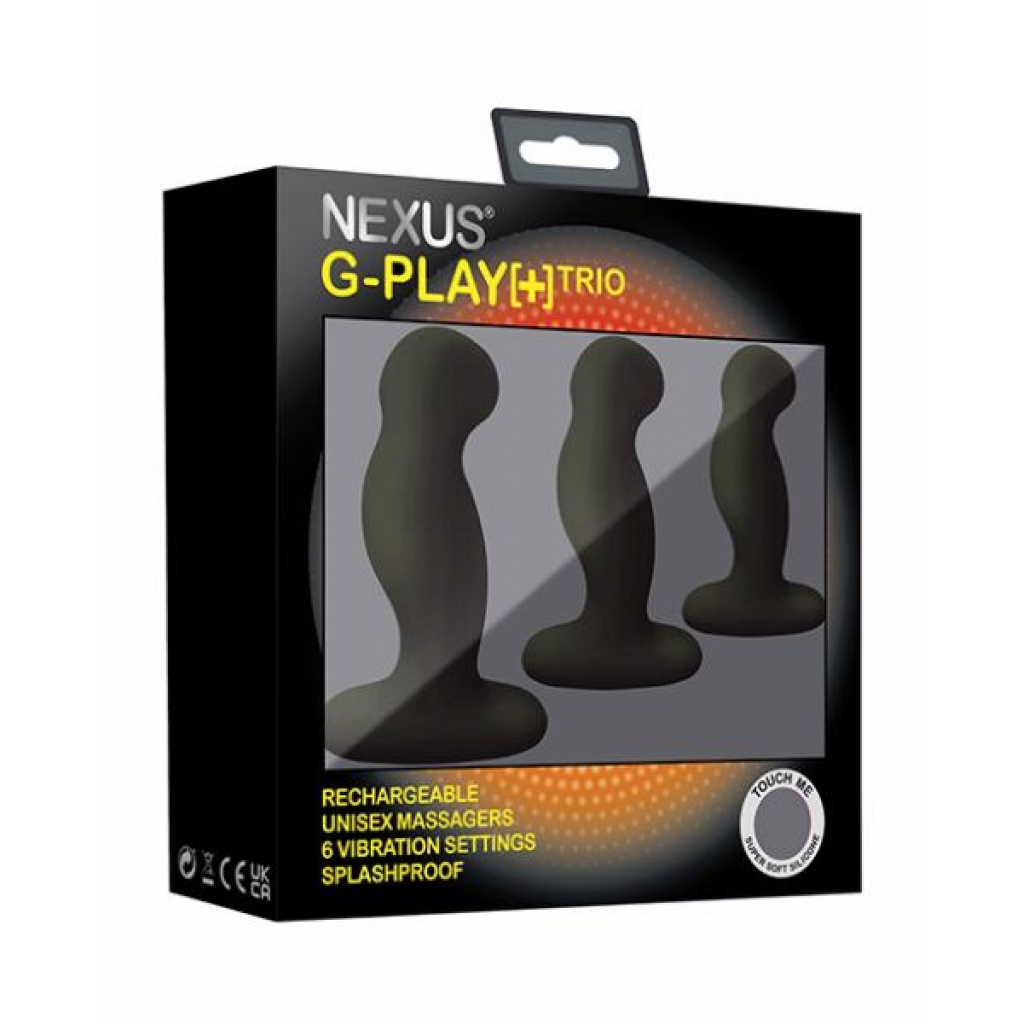 Nexus G Play Trio Rechargeable Massagers - Versatile Pleasure in Black