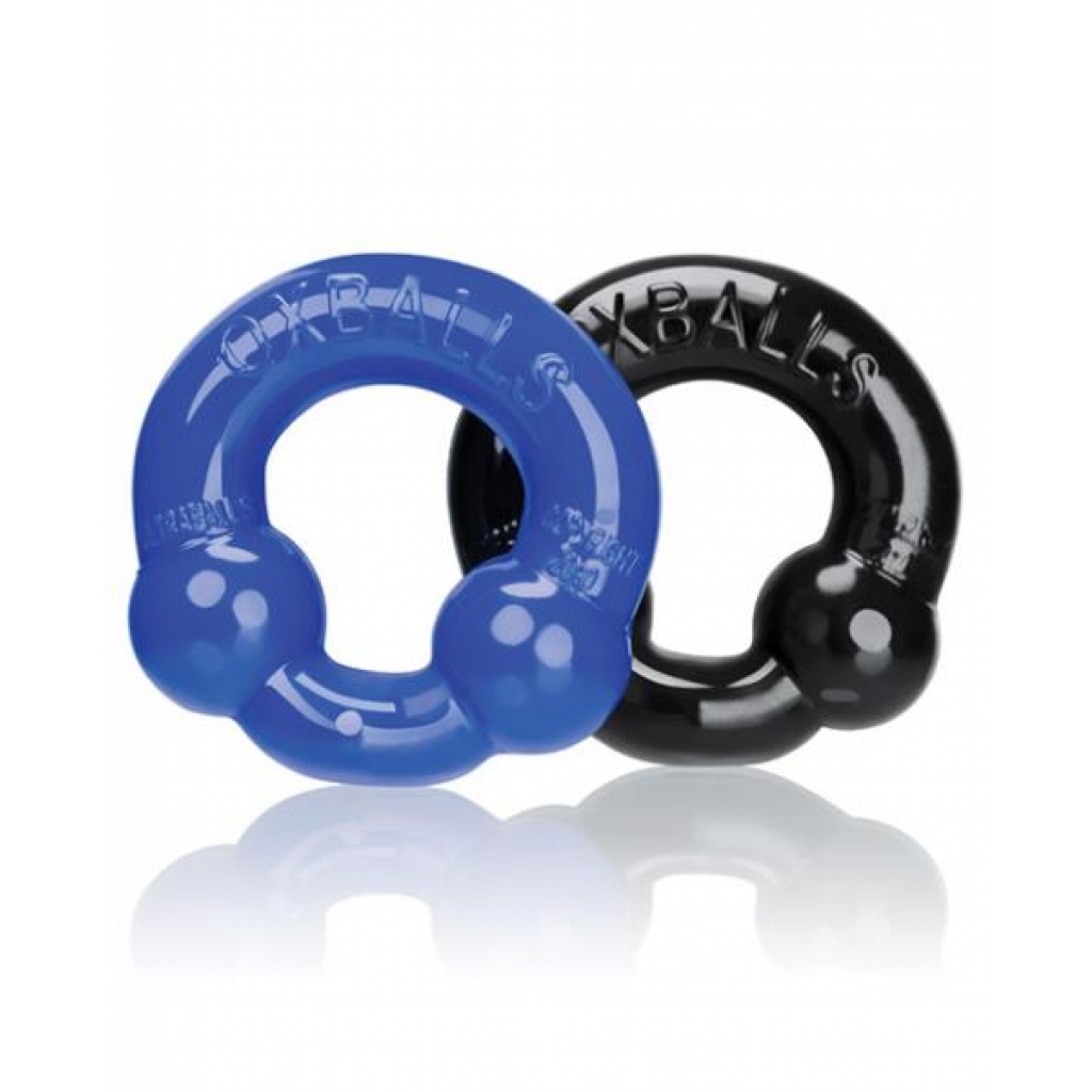 Oxballs Ultraballs Cock Rings - Black, Blue 2 Pack