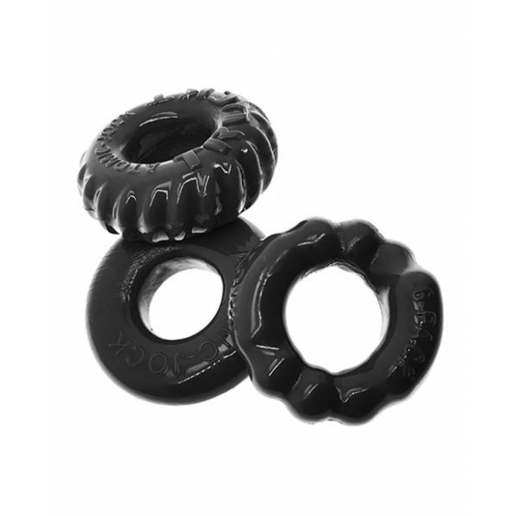 Oxballs Bonemaker 3 Pack Cockring Kit - Black