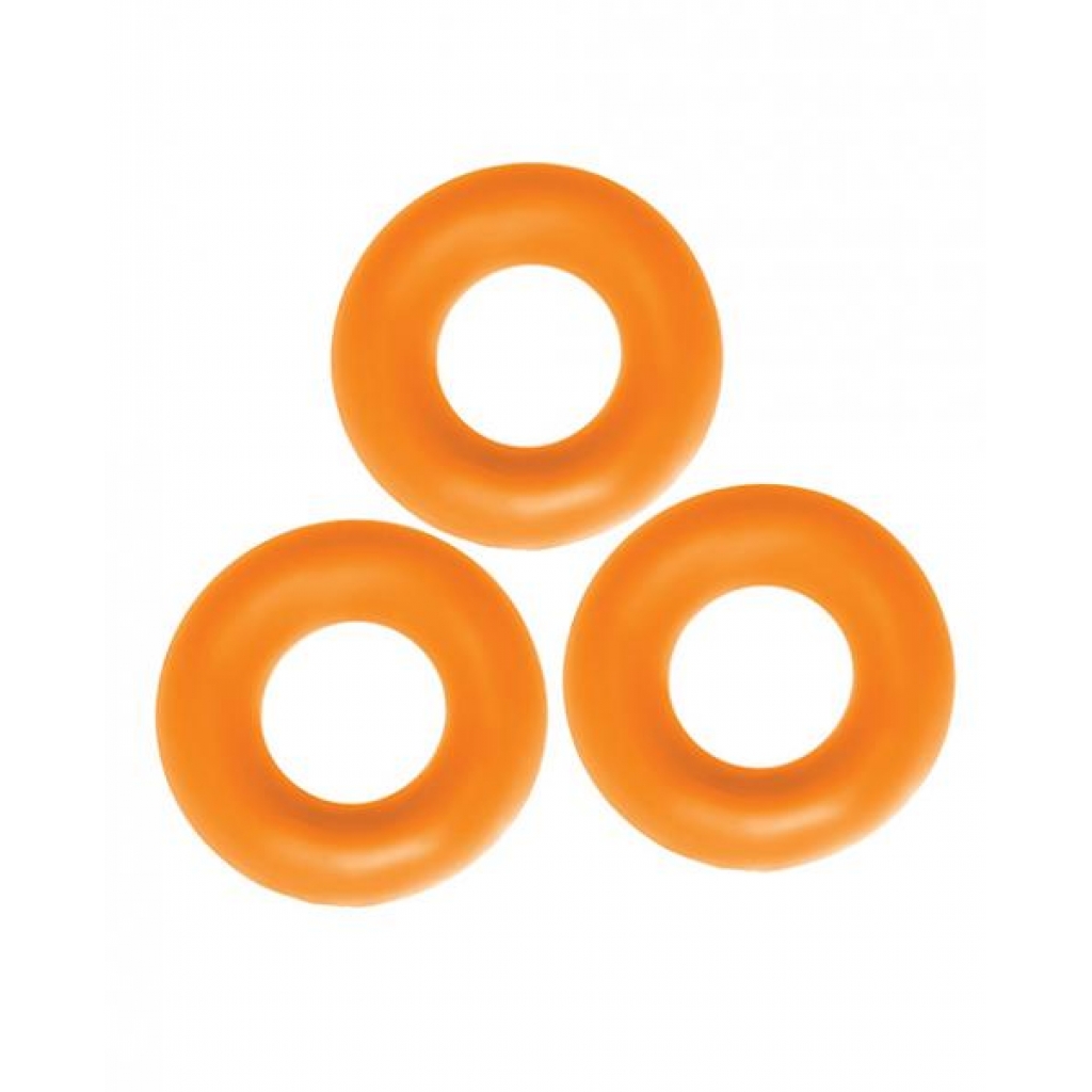 Oxballs Fat Willy 3 Pack Jumbo Cock Rings - Orange