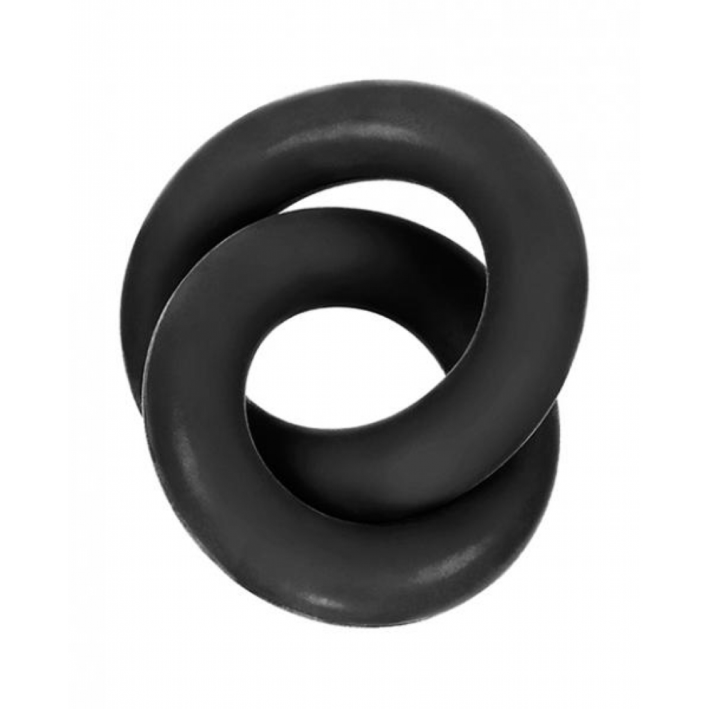 Hunkyjunk Duo Linked Cock & Ball Rings - Tar Black