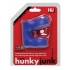 Hunky Junk Connect Cock Ring & Ball Tugger - Blue