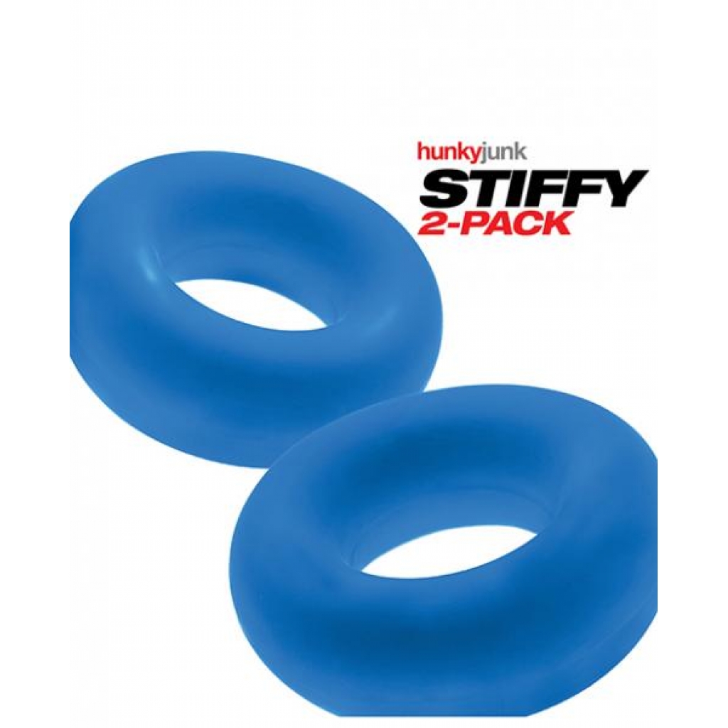 Hunky Junk Stiffy 2 Pack Cockrings - Teal Ice