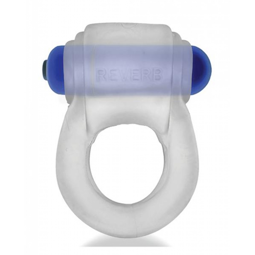 Hunkyjunk Revring Cock Ring with Vibe - Clear with Blue Vibe