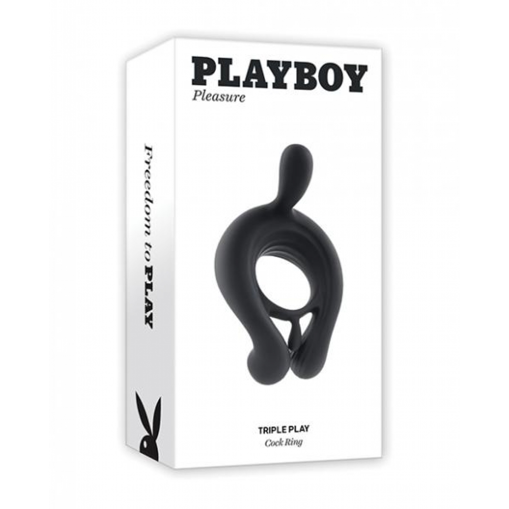 Playboy Pleasure Triple Play Cock Ring - Experience Triple Vibration