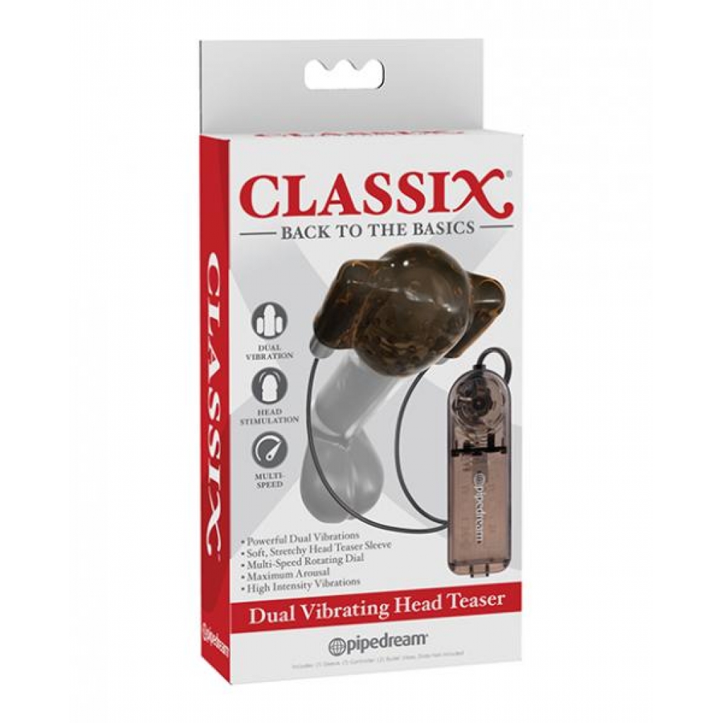 Classix Dual Vibrating Head Teaser - Black/Smoke