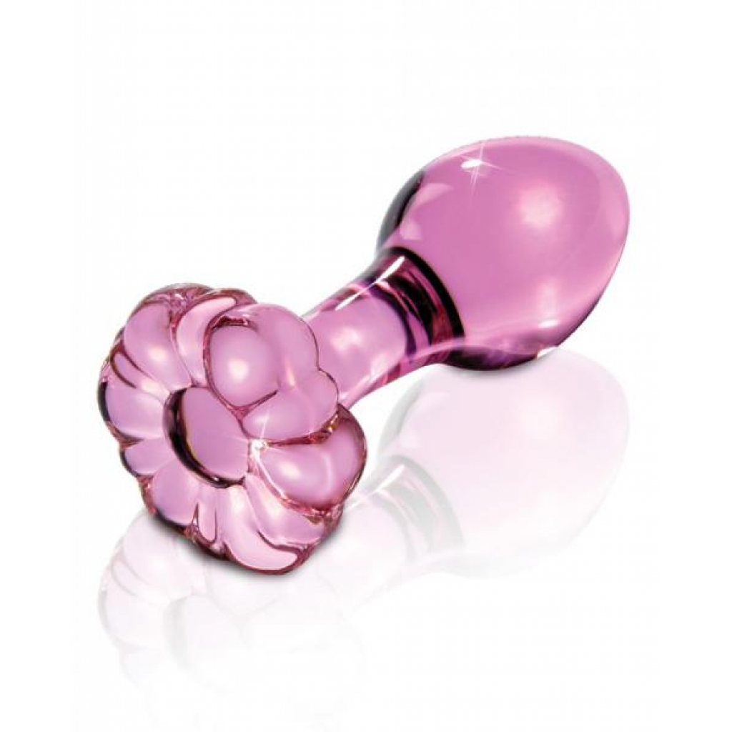 Elegant Handcrafted Pink Glass Butt Plug for Anal Play