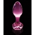 Elegant Handcrafted Pink Glass Butt Plug for Anal Play