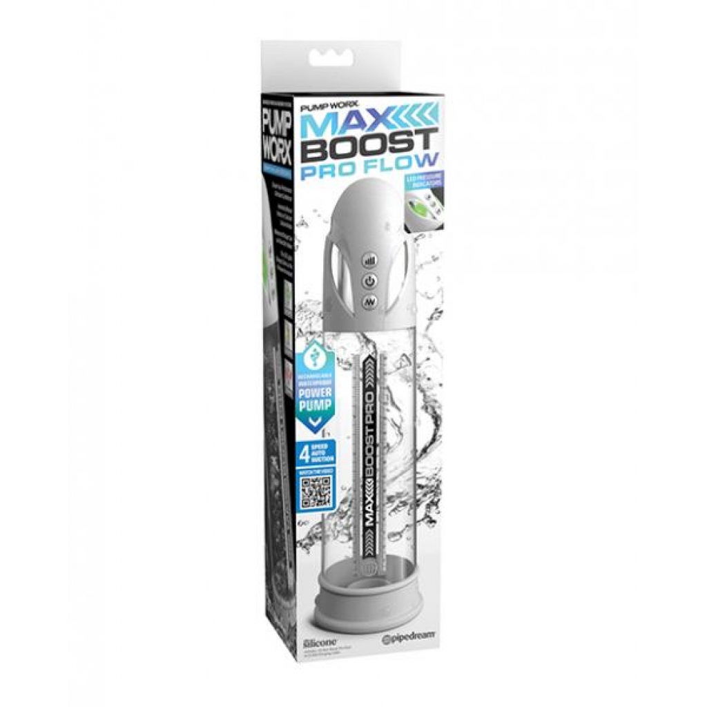 Max Boost Pro Penis Pump - White/Clear