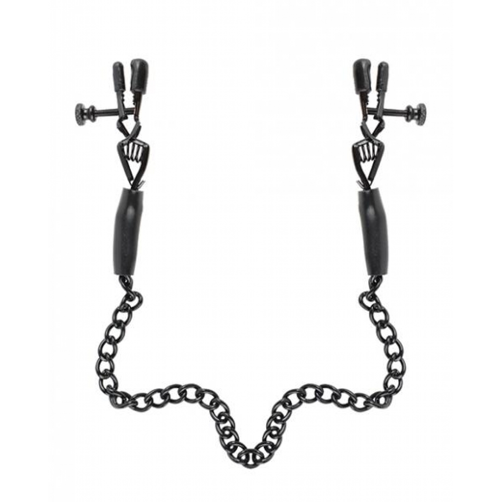 Fetish Fantasy Adjustable Nipple Chain Clamps - Black