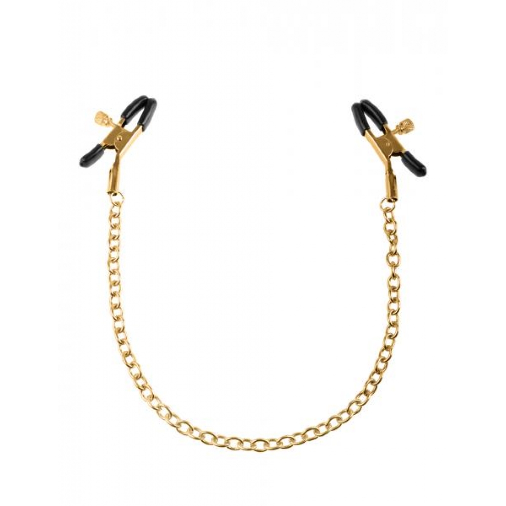 Gold Nipple Chain Clamps - Elegant Pleasure Connection