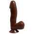 Basix Rubber Works - 6.5in. Dong With Suction Cup - Brown