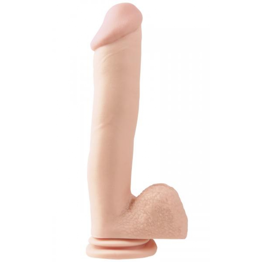 Basix Rubber Works Suction Cup Dong - 12 inches Beige