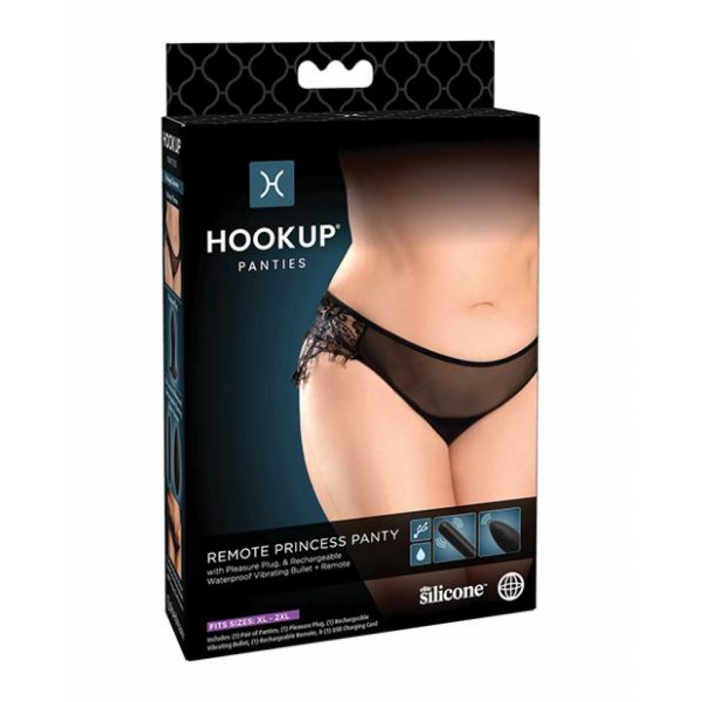 Hookup Panties Remote Princess Panty - Black XL-XXL