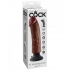 King Cock 8 inches Vibrating Dildo - Brown