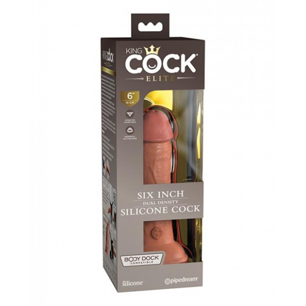 King Cock Elite 6 Inch Dual Density Silicone Cock - Tan