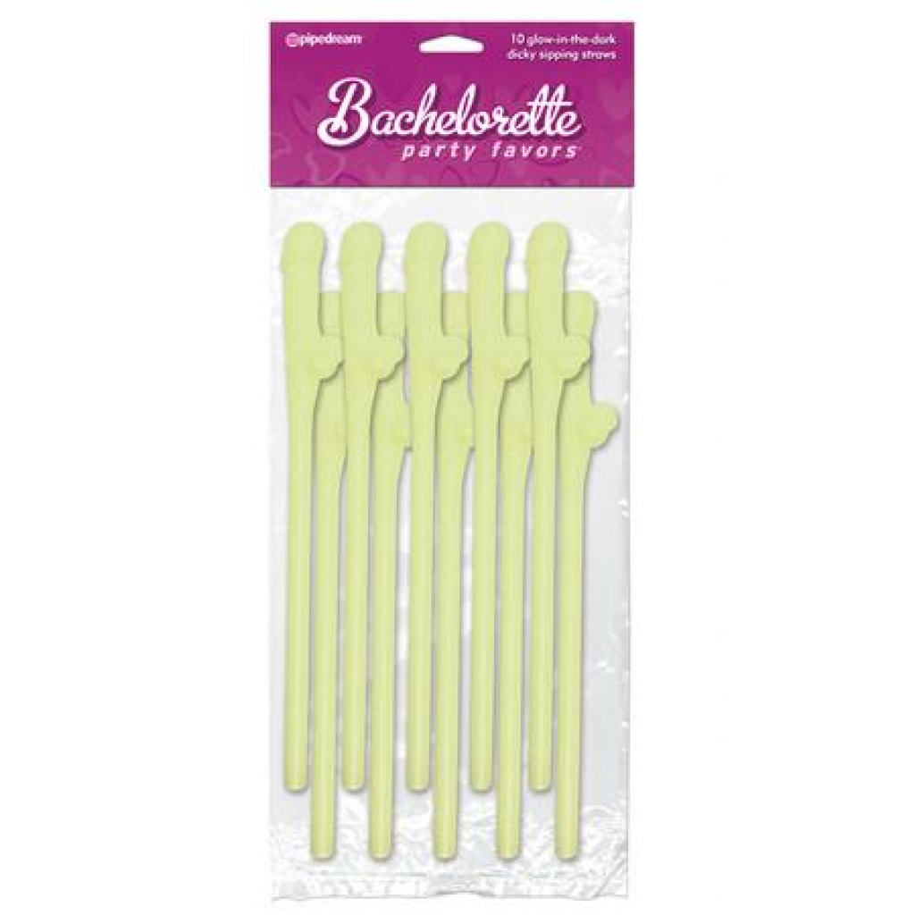 Bachelorette Party Favors Dicky Sipping Straws - Glow in the Dark Set