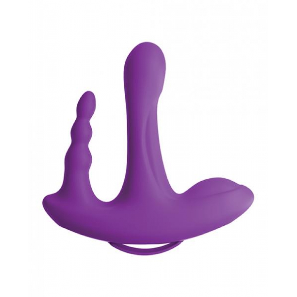 3Some Rock N Ride Silicone Vibrator Purple - Pipedream