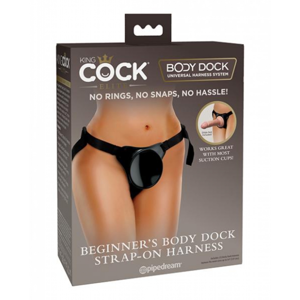 King Cock Elite Beginner's Body Dock Strap-On Harness - Black